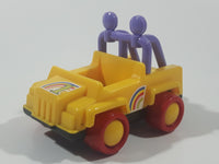 No. 1200 Jeep Style #1 Rainbow Yellow and Purple with Red Wheels 4 1/2" Long Plastic Toy Car Vehicle