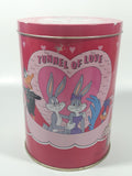 1990 Brach's Warner Bros. Looney Tunes Bugs Bunny & Friends Bunny Be My Valentine Tunnel Of Love Pink 6 1/4" Tall Tin Metal Can
