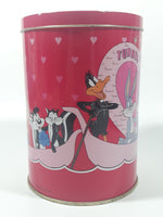 1990 Brach's Warner Bros. Looney Tunes Bugs Bunny & Friends Bunny Be My Valentine Tunnel Of Love Pink 6 1/4" Tall Tin Metal Can