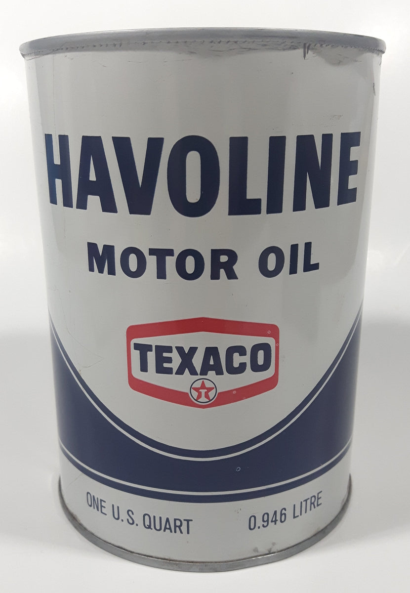 Vintage Texaco Havoline Motor Oil On U.S. Quart 0.946 Litre White 5 1 ...