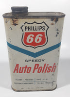 Vintage Phillips 66 Speedy Auto Polish White 6 1/4" Tall Metal Can