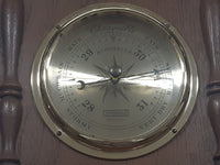 Vintage Springfield Thermometer Barometer Weather Station 9" x 19 1/2" Plastic Faux Wood with Metal Eagle Topper Made in U.S.A.