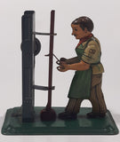 Rare Antique 1940s Machinist Shop Worker Tin Metal Toy Made in Germany U.S. Zone