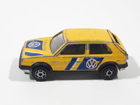 Vintage Majorette No. 235 VW Golf GTI Yellow 1/56 Scale Die Cast Toy Car Vehicle with Opening Rear Hatch