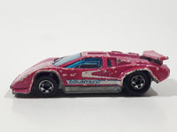 1988 Hot Wheels Color Changers Lamborghini Countach Pink Die Cast Toy Exotic Luxury Car Vehicle
