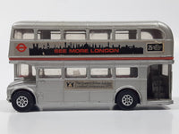 Vintage Corgi Toys London Transport Routemaster Double Decker Bus "See More London" "The Queen's Silver Jubilee London Celebrations 1977" Silver Grey 1/50 Scale Die Cast Toy Car Vehicle