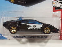 2019 Hot Wheels HW Rescue Lamborghini Countach Police Car Black Die Cast Toy Car Vehicle New in Package