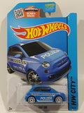 2015 Hot Wheels HW City Fiat 400 Polizia Blue Die Cast Toy Car Vehicle New in Package