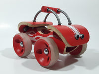 Hape E-Offroader Dune Buggy Red with White Stripes 7" Long Bamboo Wooden Toy Car Vehicle