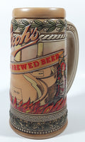 Vintage The Stroh Brewery Co. Ceramarte Brazil Heritage Series VI Stroh's Fire Brewed Beer 7 1/2" Tall Embossed Ceramic Beer Stein
