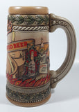 Vintage The Stroh Brewery Co. Ceramarte Brazil Heritage Series VI Stroh's Fire Brewed Beer 7 1/2" Tall Embossed Ceramic Beer Stein