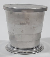 Vintage Sailboat Themed 2 5/8" Tall Embossed Aluminum Metal Expandable and Collapsible Travel Drink Cup with Lid