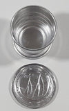 Vintage Sailboat Themed 2 5/8" Tall Embossed Aluminum Metal Expandable and Collapsible Travel Drink Cup with Lid