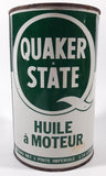 Vintage Quaker State S.A.E. 20 - 20W Motor Oil 1 Imperial Quart 1.14 Litres Metal Can FULL Burlington, Ontario