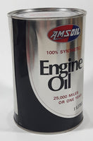 Vintage Amsoil 100% Synthetic SAE 10W-40 Engine Oil "25, 000 Miles or One Year" 1 Litre Metal Can Full Superior Wisconsin