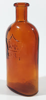 Vintage Style THT 2004 RE 1884 5 1/2" Tall Embossed Brown Amber Glass Apothecary Chemist Medicine Bottle