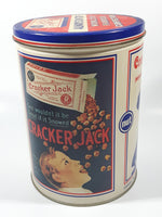 Cracker Jacks Always on Top World's Famous Confections Baseball 8" Tall Tin Metal Canister