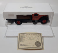 National Motor Museum Mint 1941 Chevy Flatbed Truck "Ajax" Orange Die Cast Toy Car Vehicle with COA