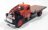 National Motor Museum Mint 1941 Chevy Flatbed Truck "Ajax" Orange Die Cast Toy Car Vehicle with COA