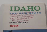 Vintage 1963 Rand McNally Idaho The Gem State "Vacation Land" Road Map