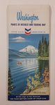 Vintage c. 1961 Chevron Dealers Standard Stations, Inc. Washington Points Of Interest and Touring Map