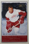 2002 World Bantam Tournament "AAA" Division "A" Event Consolation Champions Mr. & Mrs. Hockey Gordie Howe by Glen Green 10 7/8" x 16 7/8" Hardboard Wood Wall Plaque