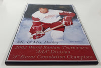 2002 World Bantam Tournament "AAA" Division "A" Event Consolation Champions Mr. & Mrs. Hockey Gordie Howe by Glen Green 10 7/8" x 16 7/8" Hardboard Wood Wall Plaque