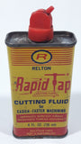 Vintage Relton Rapid Tap Cutting Fluid For Easier Faster Machining Yellow 4 Fl. Oz. 118 ml 4 7/8" Tall Tin Metal Container Empty