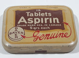 Vintage Bayer 12 Tablets Aspirin "Genuine" Small Pocket Size Tin Metal Hinged Pill Case EMPTY