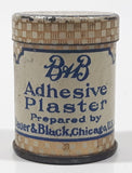 Antique B&B Bauer & Black Chicago U.S.A. Adhesive Plaster Rubber 1 Inch Wide 1 Yard Long 1 1/4" Tall Small Round Tin Metal Canister EMPTY