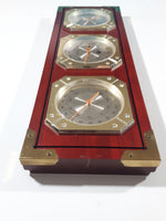 Vintage Thermor Thermometer Barometer Hygrometer Wood Cased Weather Station Made in Japan