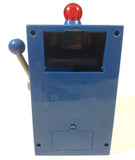2008 Mars M&M's World Chocolate Candies 9" Tall Blue Plastic Slot Machine Candy Dispenser Lights and Sound
