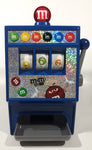 2008 Mars M&M's World Chocolate Candies 9" Tall Blue Plastic Slot Machine Candy Dispenser Lights and Sound