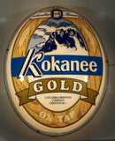 Vintage Columbia Brewery Kokanee Gold Beer On Tap 16" x 21" Double Sided Oval Shaped Light Up Bar Beer Store Sign
