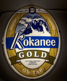 Vintage Columbia Brewery Kokanee Gold Beer On Tap 16" x 21" Double Sided Oval Shaped Light Up Bar Beer Store Sign