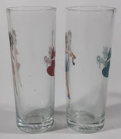 2008 King Features Syndicate Betty Boop in Red Dress and Blue Dress 4" Tall Shot Glass Shooters Set of 2