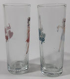 2008 King Features Syndicate Betty Boop in Red Dress and Blue Dress 4" Tall Shot Glass Shooters Set of 2