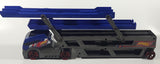 2012 Mattel Hot Wheels City Semi Truck Auto Hauler Car Carrier Holds Up To 40 Cars Blue 17 3/4" Long Plastic Die Cast Toy Car Vehicle Y0583