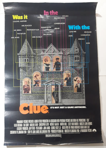 Original Vintage 1985 Clue 27" x 40" Movie Theater Advertising Display Poster