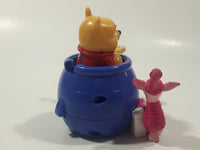 2007 DecoPac Disney Winnie The Pooh Pop Up in Purple Honey Pot Barrel with Tigger and Piglet 3 3/4" Tall Plastic Toy Figure Cake Topper