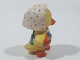 Baby Chick in Bonnet Holding Easter Egg 2 1/4" Tall Toy Figure