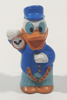 Disney Donald Duck Train Conductor Holding Pocket Watch 2" Tall PVC Toy Figure