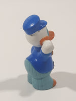 Disney Donald Duck Train Conductor Holding Pocket Watch 2" Tall PVC Toy Figure