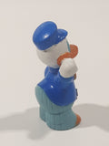 Disney Donald Duck Train Conductor Holding Pocket Watch 2" Tall PVC Toy Figure