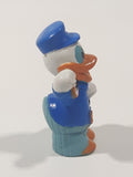 Disney Donald Duck Train Conductor Holding Pocket Watch 2" Tall PVC Toy Figure