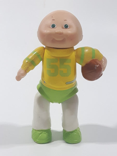 Vintage 1984 OAA Cabbage Patch Kids #55 Football Player in Yellow Green White 3 3/8" Tall Toy Figure