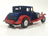 Unknown Brand Antique Car Dark Blue with Red Fenders Push and Go 6 1/2" Long Plastic Die Cast Toy Car Vehicle