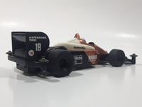 Vintage 1989 Imperial Hypersonic Bullet Car #19 Mobil 1 Duracell Formula 1 Black Copper White 5 3/4" Long Plastic and Metal Die Cast Toy Race Car Vehicle