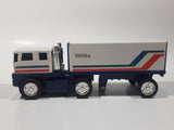 Vintage 1970s Tonka Semi Tractor Truck and Trailer White 8" Long Pressed Steel and Plastic Die Cast Toy Car Vehicle Made in Japan
