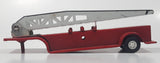 Vintage 1970s Tonka Semi Tractor Truck and Fire Ladder Trailer Red 10 1/4" Long Pressed Steel and Plastic Die Cast Toy Car Vehicle